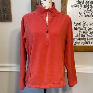L.L. Bean Coral Fleece Quarter Zip Pullover Jacket